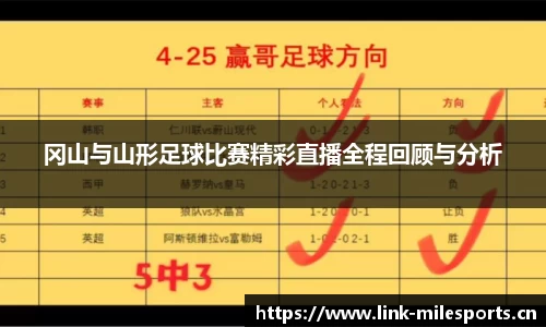 冈山与山形足球比赛精彩直播全程回顾与分析
