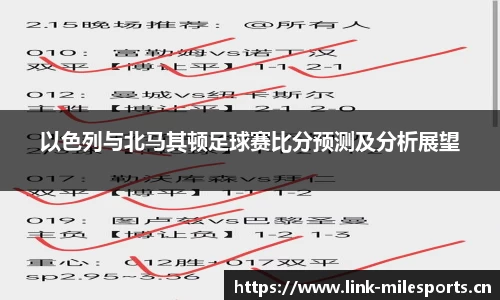 以色列与北马其顿足球赛比分预测及分析展望